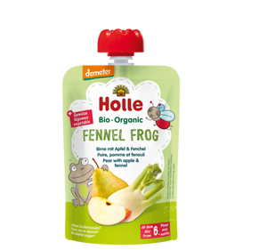 Holle Organic Puree Fruit Pouches - Fennel Frog - Pear, Apple and Fennel