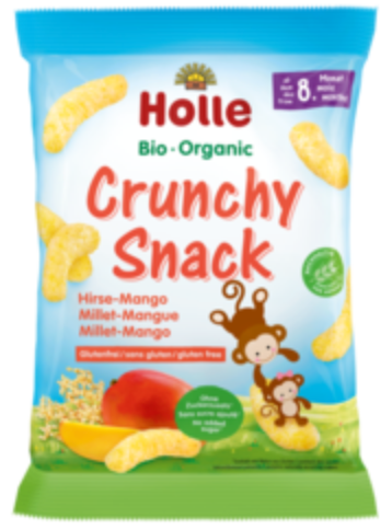 Holle Organic Crunchy Snack Millet-Mango Puffs