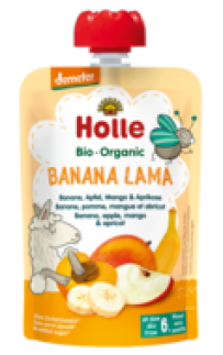 Holle Organic Pure Fruit Pouches - Banana Lama - Apple, Banana, Mango and Apricot