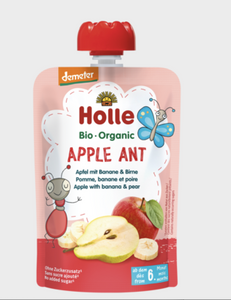 Holle Organic Pure Fruit Pouches - Apple Ant - Apple, Banana, and Pear